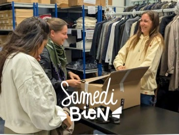 Tri de vêtements pour le dressing de la Cravate Solidaire ? Samedi bien!